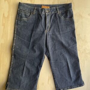 Vintage Out Jeans Capri Jeans Womens 20 Blue Medium Wash Studded Side Seam Denim